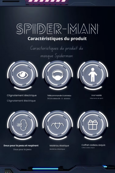 Masque Spiderman avec yeux mobiles clignotants