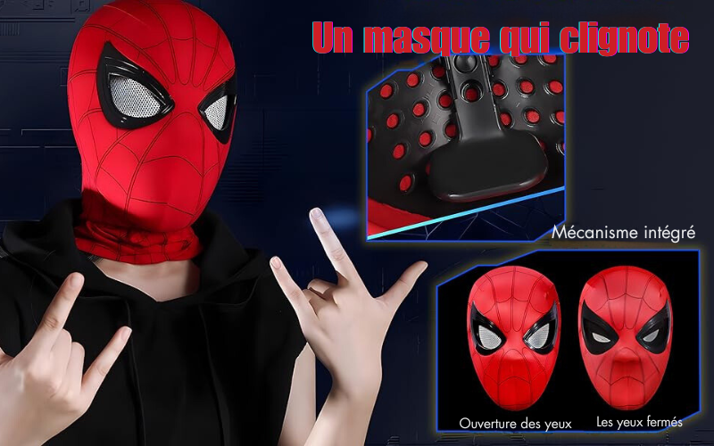 Masque Spiderman avec yeux mobiles clignotants